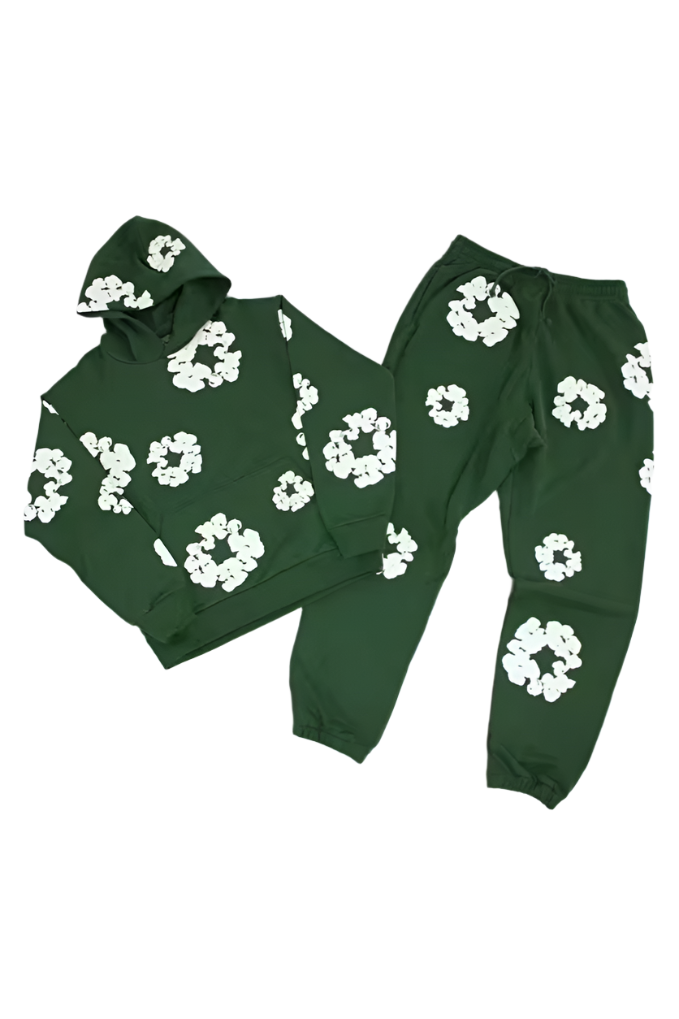 Flower Set Dark Green